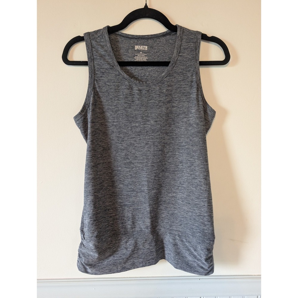 Duluth Trading Tank Top Women XS Gray Ruched Outdoor Performance Athleisure